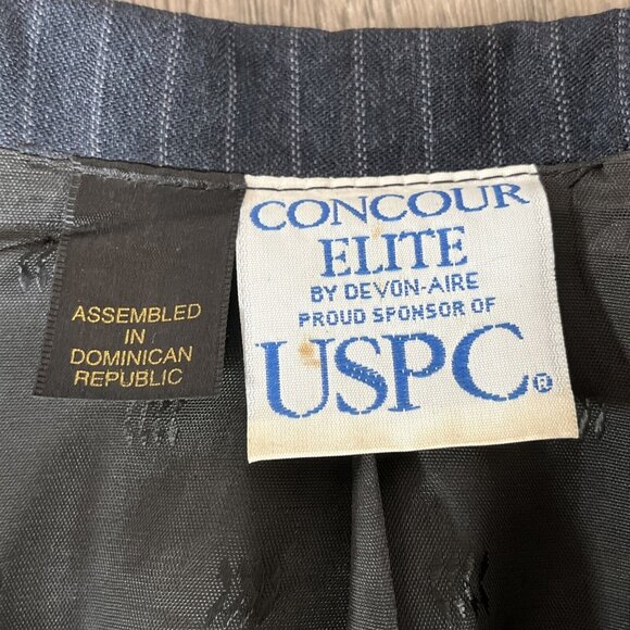 Devon-Aire Show Coat Womans 18 Navy Pin Stripe 3 Button Pockets Fitted Lined - Picture 9 of 11